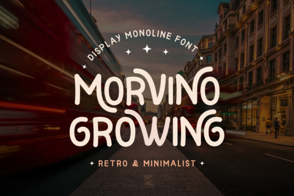 Morvino Growing: A Relaxed Retro Display Font for Real Branding
