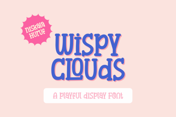 Wispy Clouds Font for Playful Kids’ Printables & Craft Projects